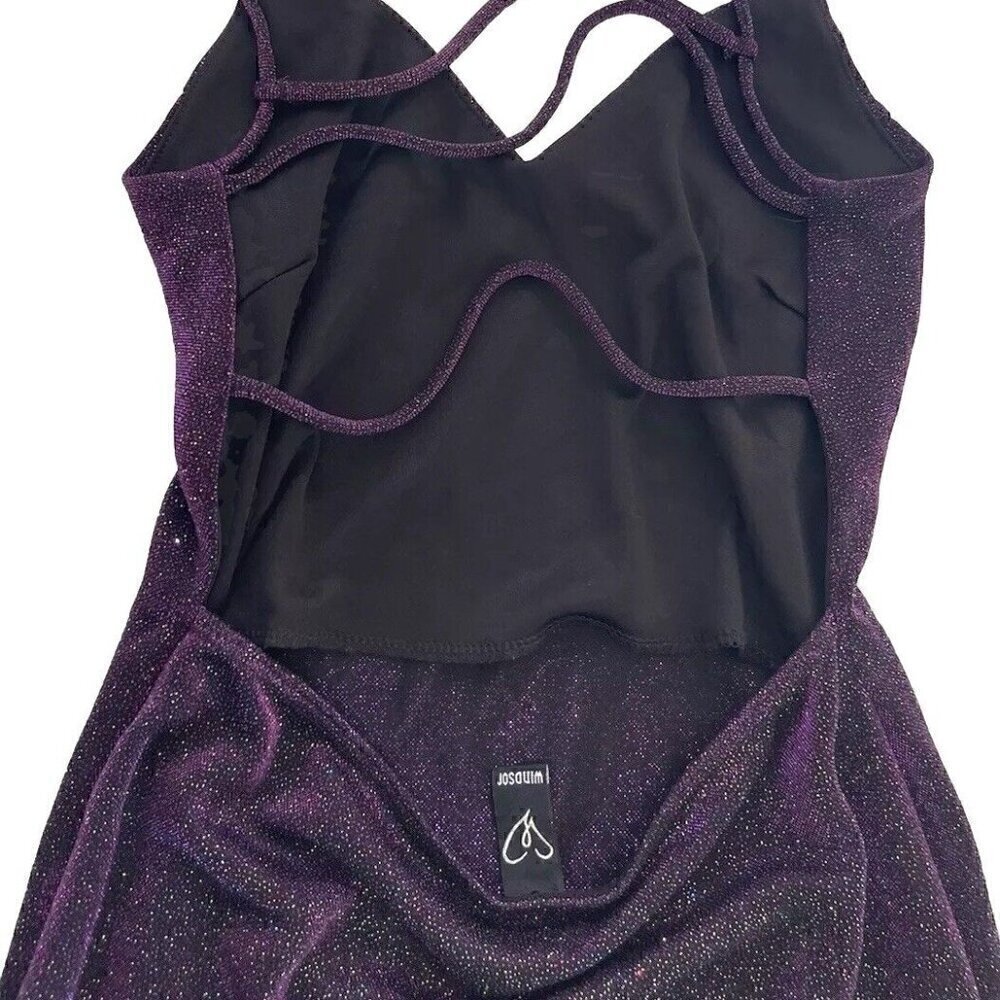 Windsor Women’s Dress Y2K Purle Sparkly fairy Mini Dress Two Tone Prom Party - Picture 3 of 16